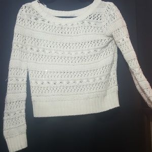 White scoop neck sweater